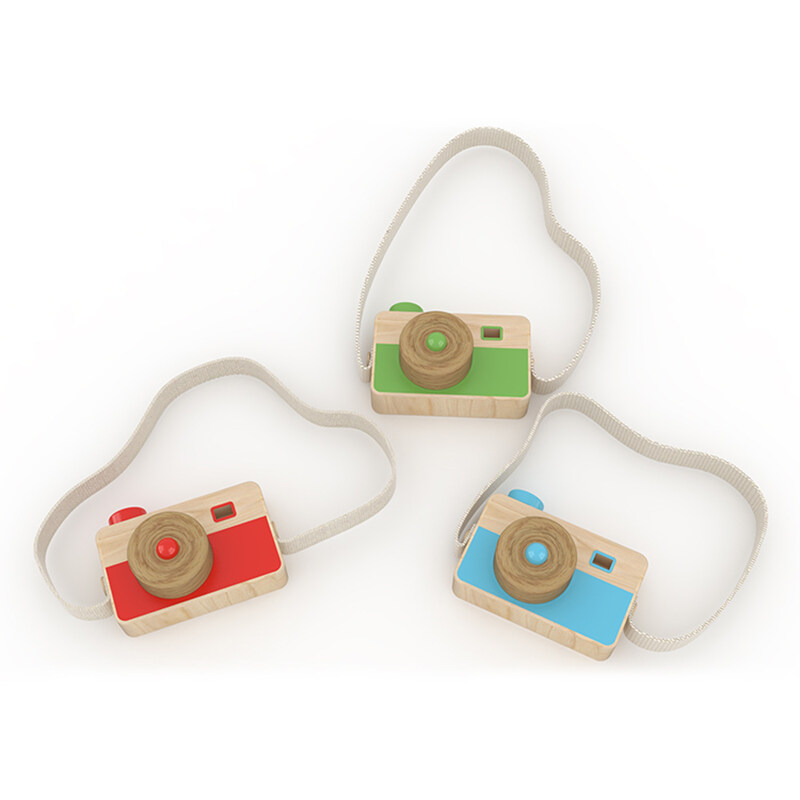 Baby Wooden Camera Toy Mini Kids Cute Sharpe Neck Hanging Photographed Props decorative ornaments