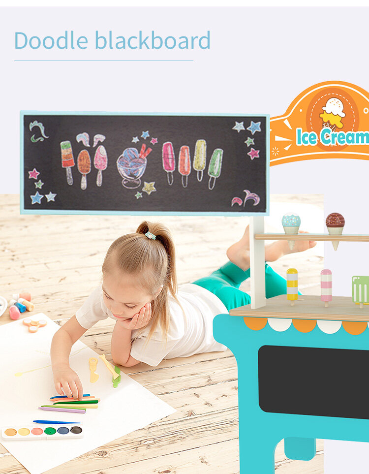 wooden ice cream toy set, wooden toy ice cream cart, diy ice cream cart toy