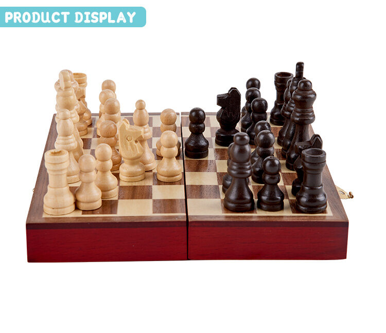 Board Game Checkers Folding International Gam Beech Wooden Chess sets - Chess Set 5.5 inch x 5.5 inch - Chess Set