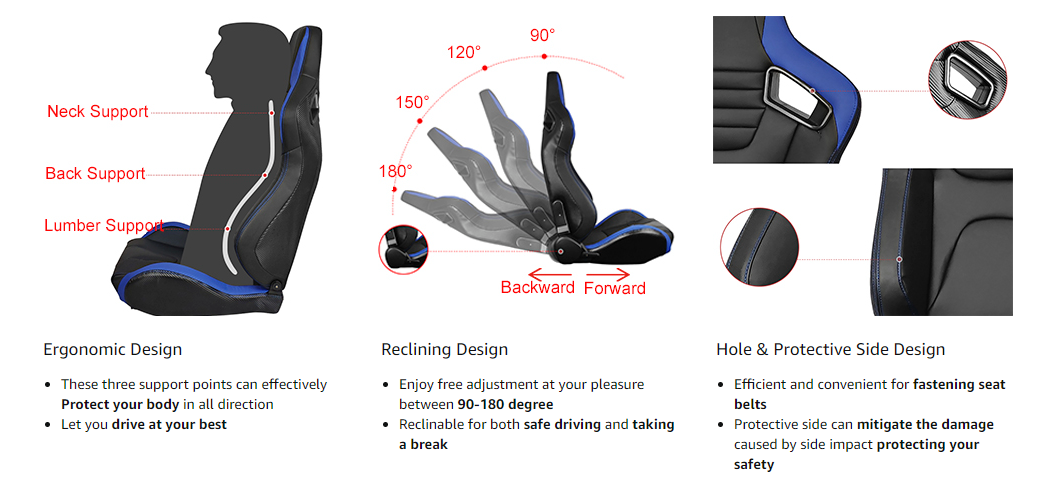 pvc leather racing seats