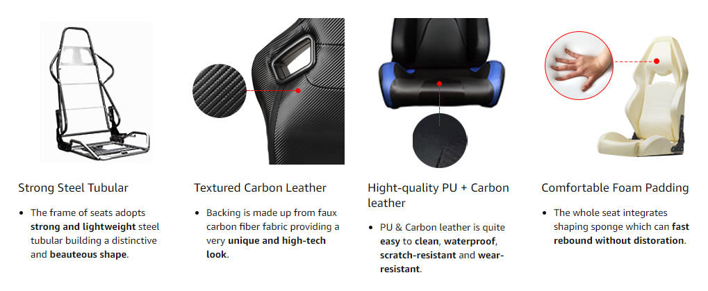 pvc leather racing seat