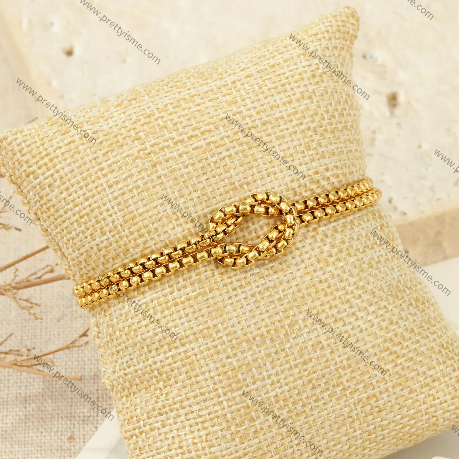 Stainless Steel Gold Plated Two Layer 18K Bracelet Snake Chain Simple Style Fine Beaded Bracelet (2).webp