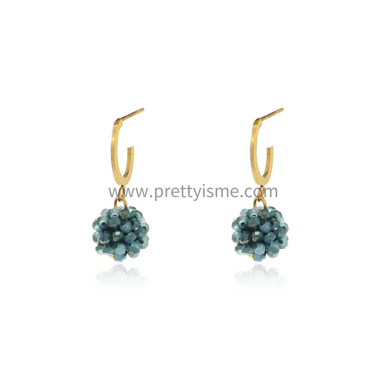 French Style Stainless Steel 18K Gold Plated Earrings Blue Stone Beaded Unique Earrings (5).webp
