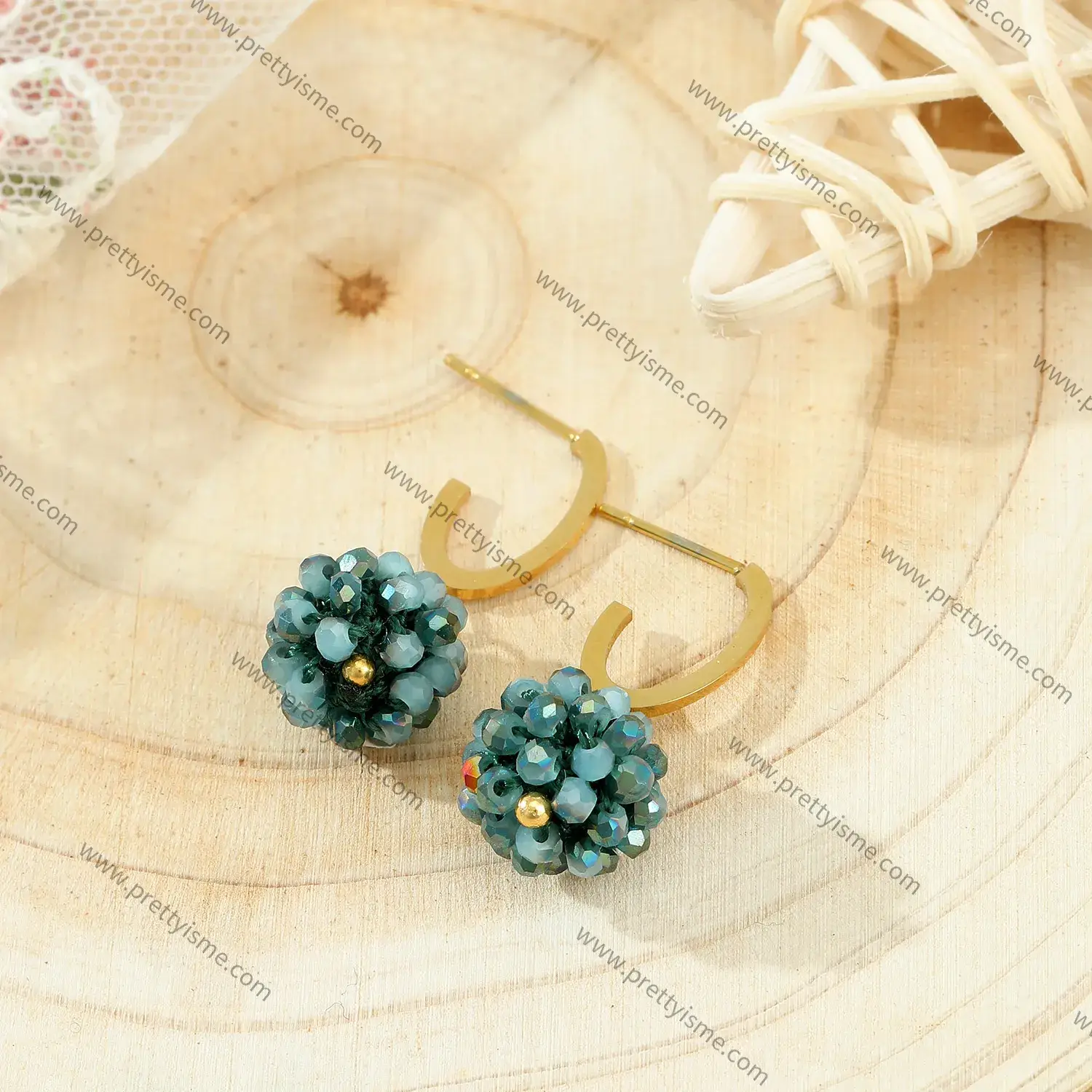 French Style Stainless Steel 18K Gold Plated Earrings Blue Stone Beaded Unique Earrings (2).webp