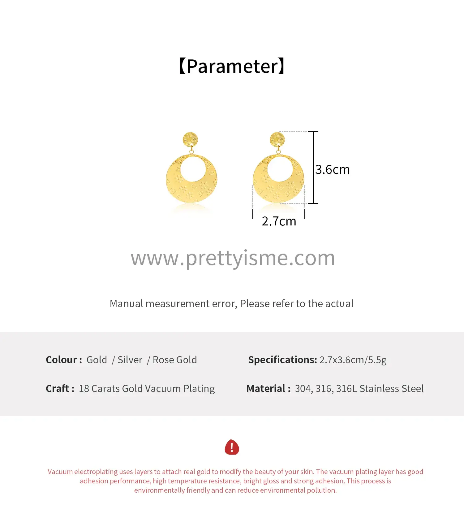 Round Stainless Steel 18K Gold Plated Earrings Cutout French Stud Earrings (6).webp