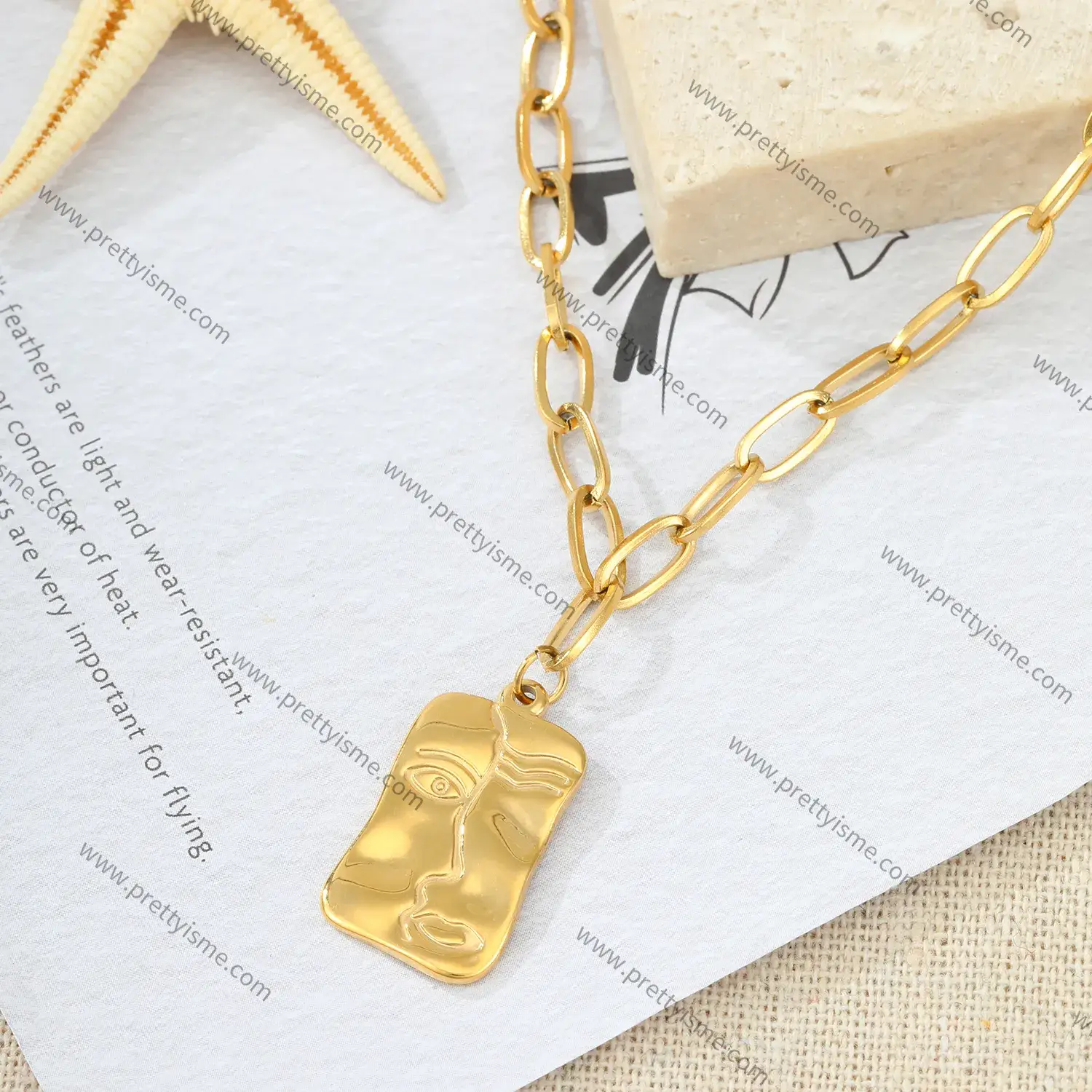 Versatile Stainless Steel Gold Plated 18K Eye Pendant Necklace Thin Chain Cute Necklace (4).webp