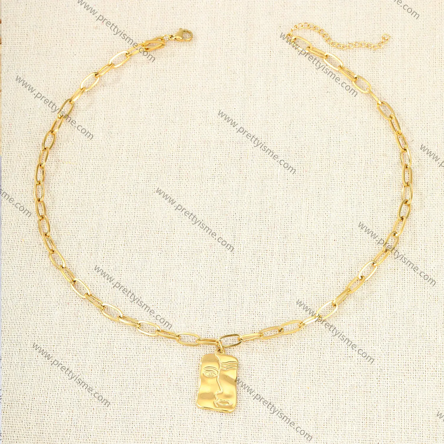 Versatile Stainless Steel Gold Plated 18K Eye Pendant Necklace Thin Chain Cute Necklace (2).webp