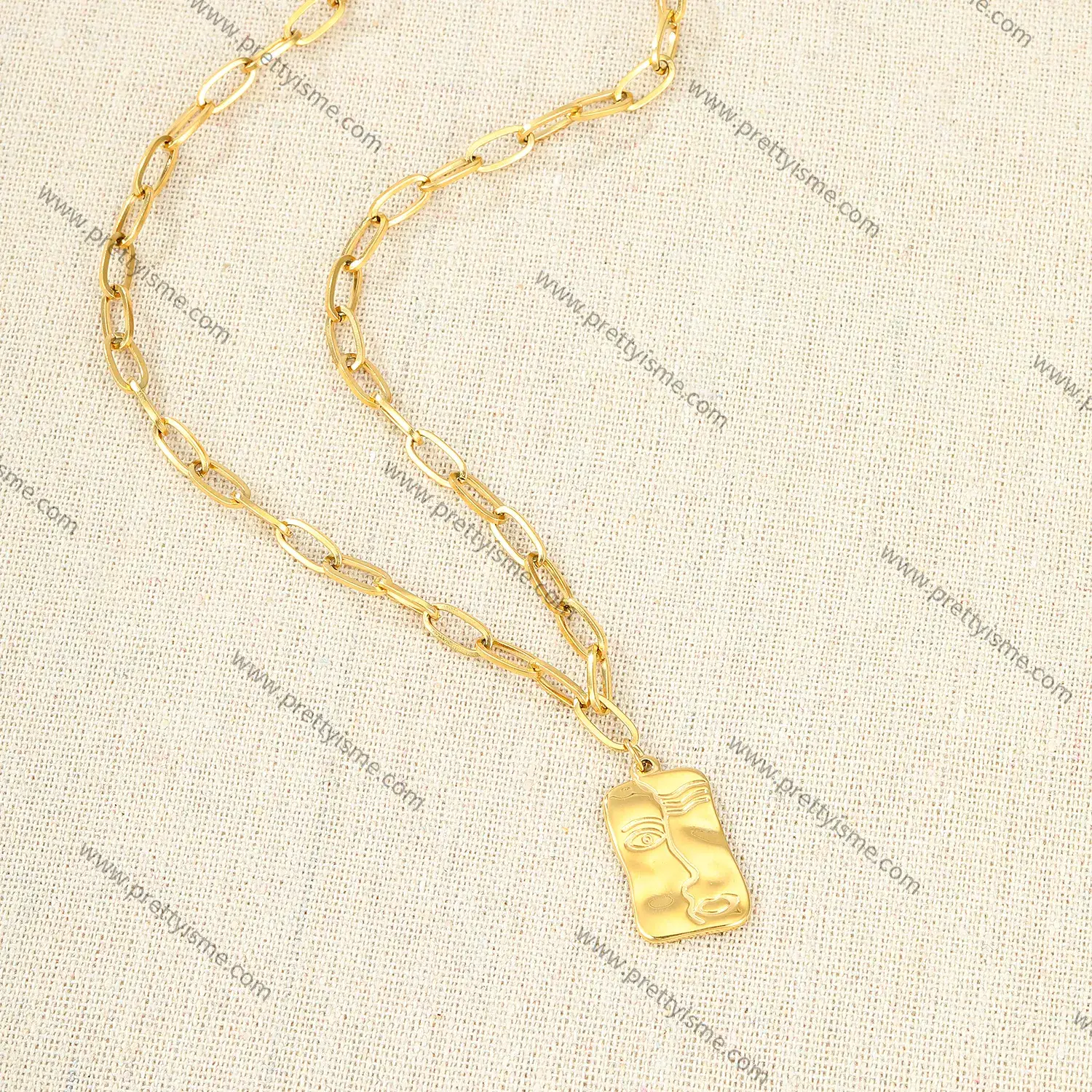 Versatile Stainless Steel Gold Plated 18K Eye Pendant Necklace Thin Chain Cute Necklace.webp