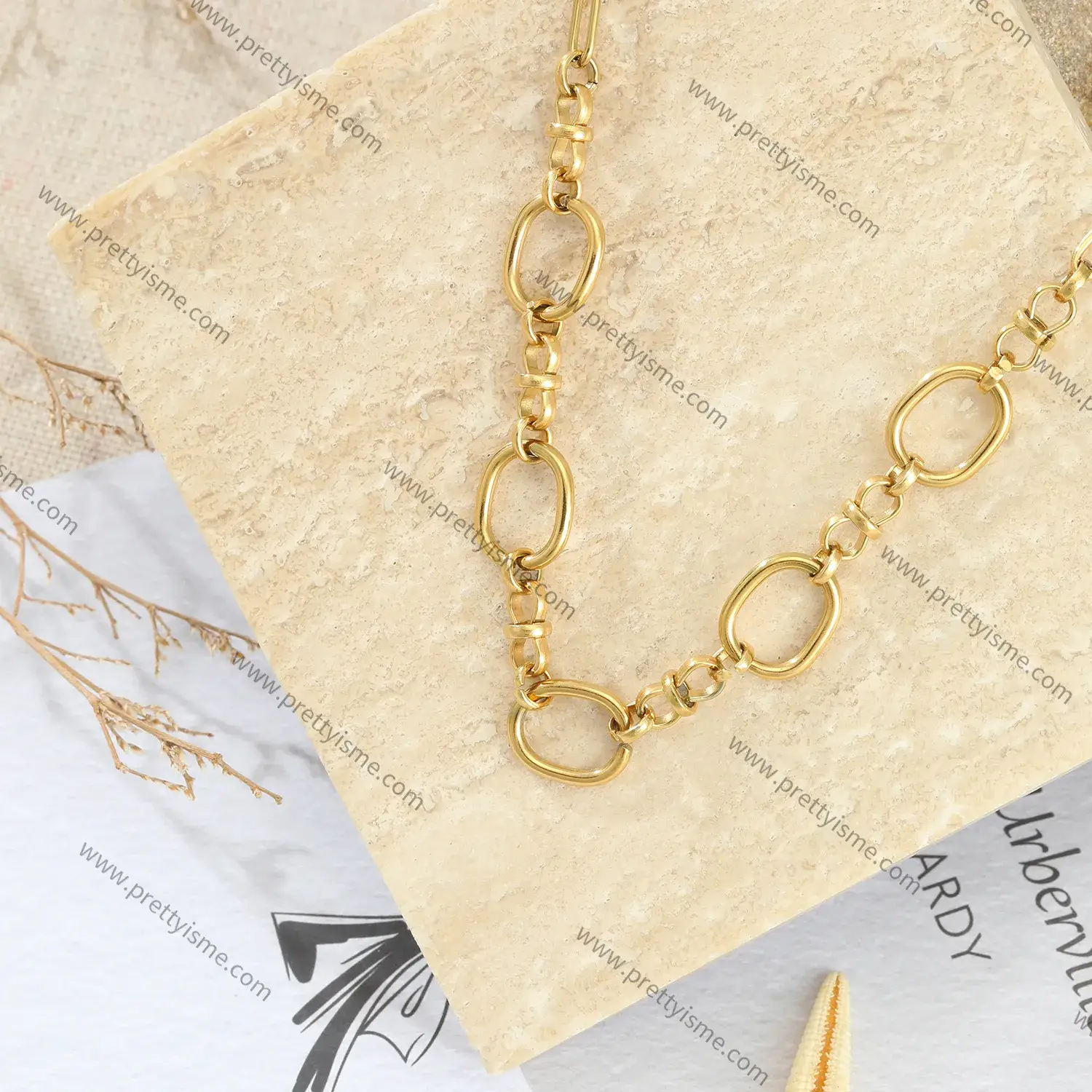 Stainless Steel Gold Plated 18K Size Ring Intersecting Long Thin Necklace Unisex Style Necklace.webp