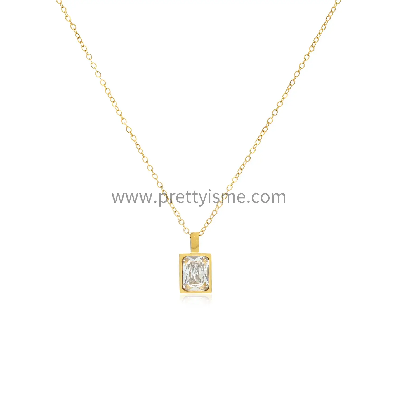 Delicate Lovely Small Square Pendant Stainless Steel Gold Plated 18K Thin Necklace (5)(1).webp