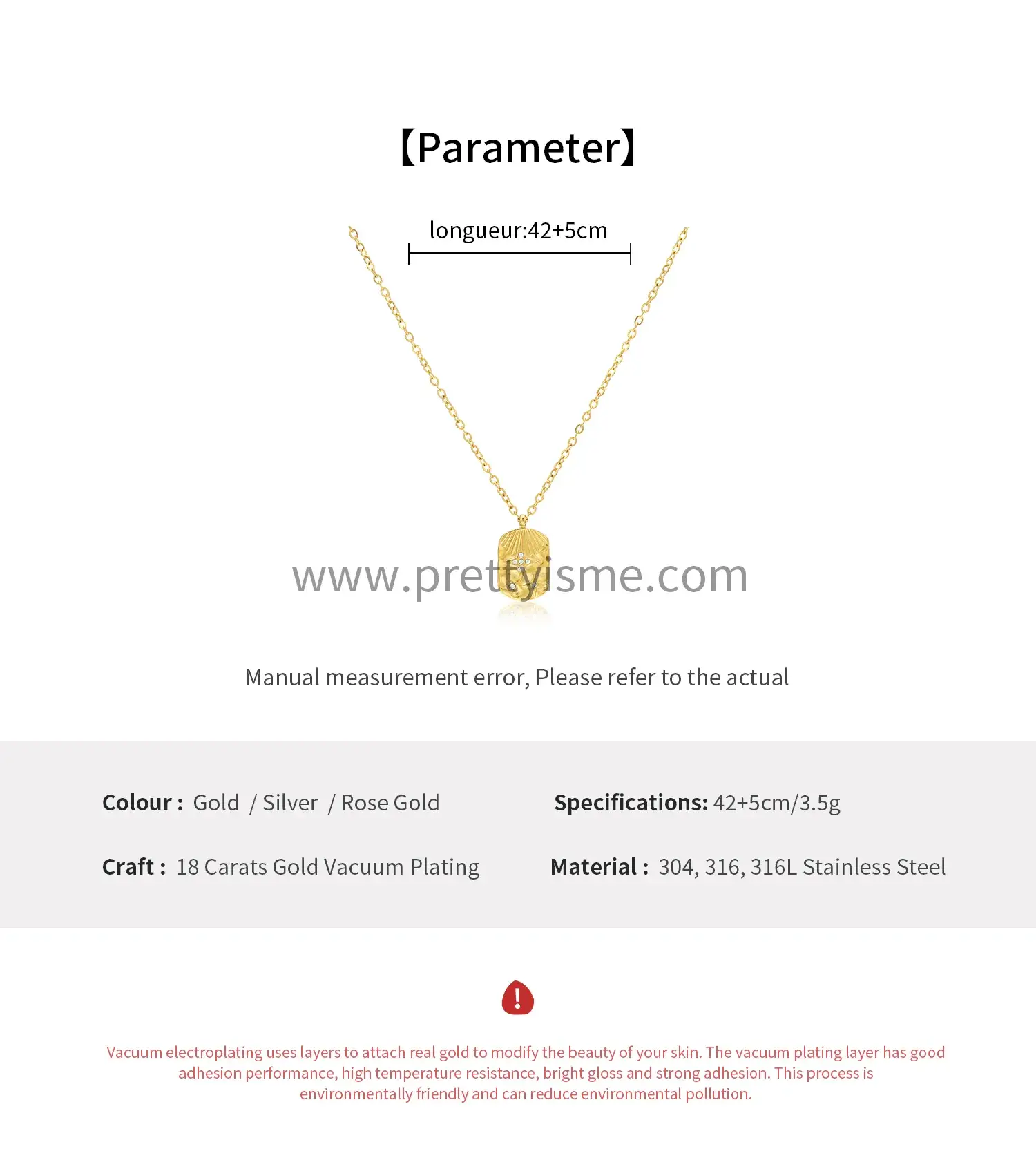Irregular Diamond Pendant Delicate Lovely Stainless Steel Gold Plated 18K Thin Necklace (6).webp