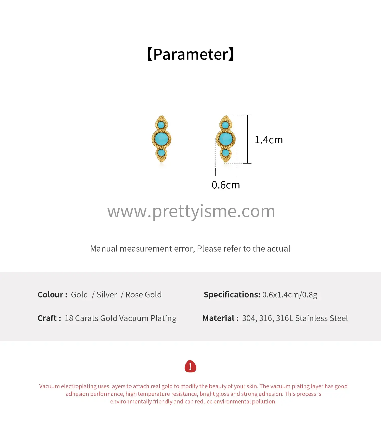 Stainless steel 18K gold plated blue stone set earrings delicate and unique small earrings (6).webp