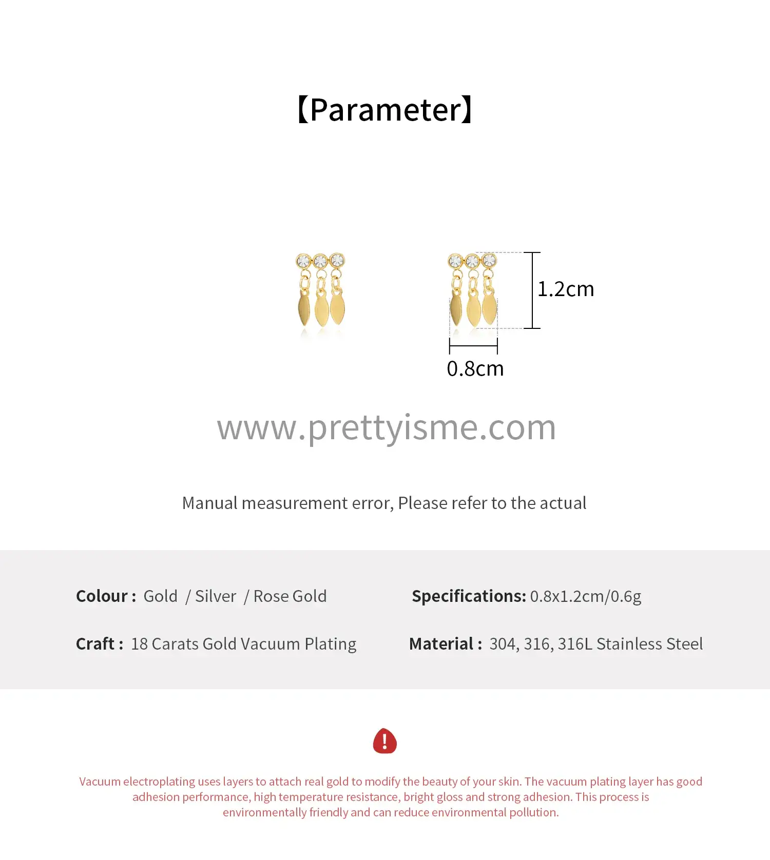 Waterproof Delicate Stud Earrings with Diamond Stud Row Diamond Stainless Steel 18k Gold Plated (6).webp