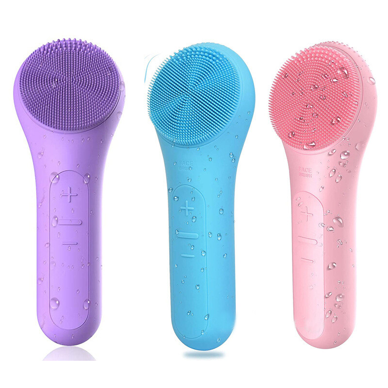 Private Label Rechargeable IPX7 Waterproof Sonic Silicone cleansing device Facial Cleansing Brush
