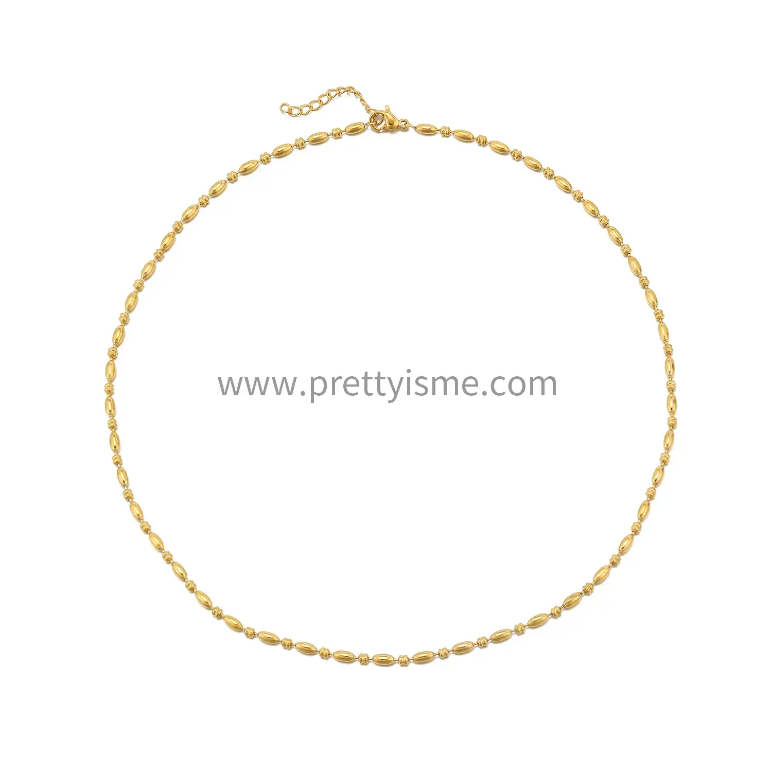 Stainless Steel Gold Plated 18K Necklace Small Ring Gold Pendant Versatile Necklace (5).webp