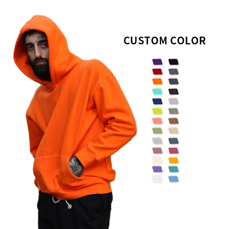 Wholesale Hip Pop 100% Cotton Blank Custom Pullover Thick Oversized Men Hoodie