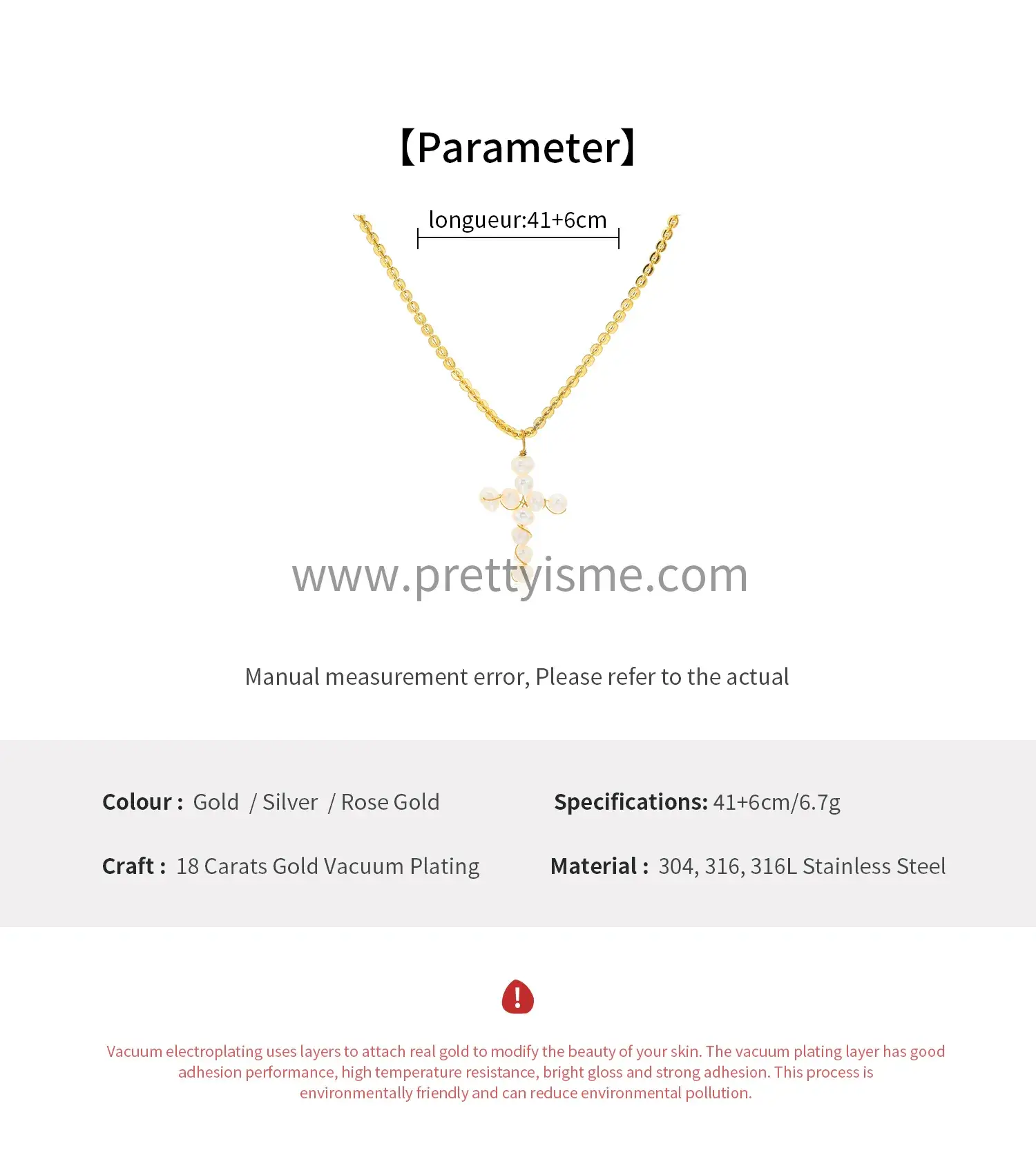 Pearl Cross Pendant Stainless Steel Gold Plated 18K Necklace Small Disc Delicate Necklace (6).webp