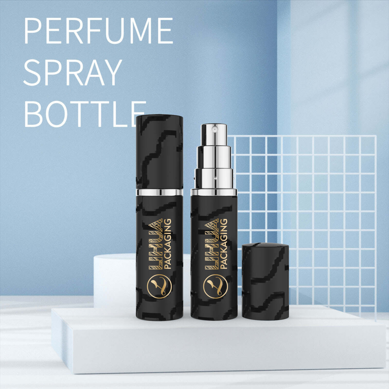 wholesale decorative perfume bottles Refillable travel pocket mini round aluminum oral spray atomizer 7ml | PW-007A
