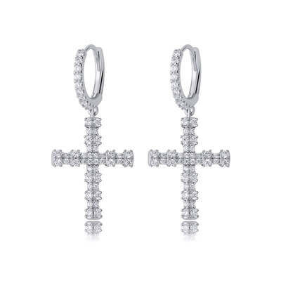 gold plated cross earrings,rose cross earrings,metal cross earrings,buy cross earrings,circle cross earrings