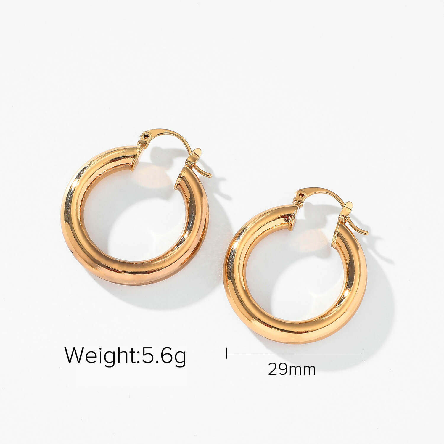 Wholesale Fashion Women Stainless Steel 18K Huggie Gold Plated Hoop Earrings Jewelry