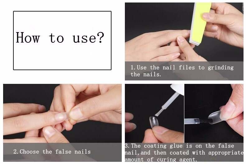 Acrylic Salon long half cover coffin nails artificial nail tips Half