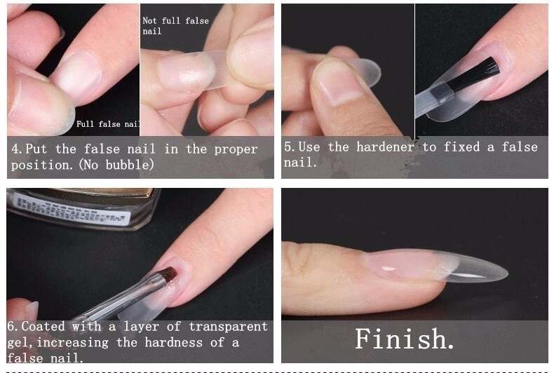 Acrylic Salon long half cover coffin nails artificial nail tips Half