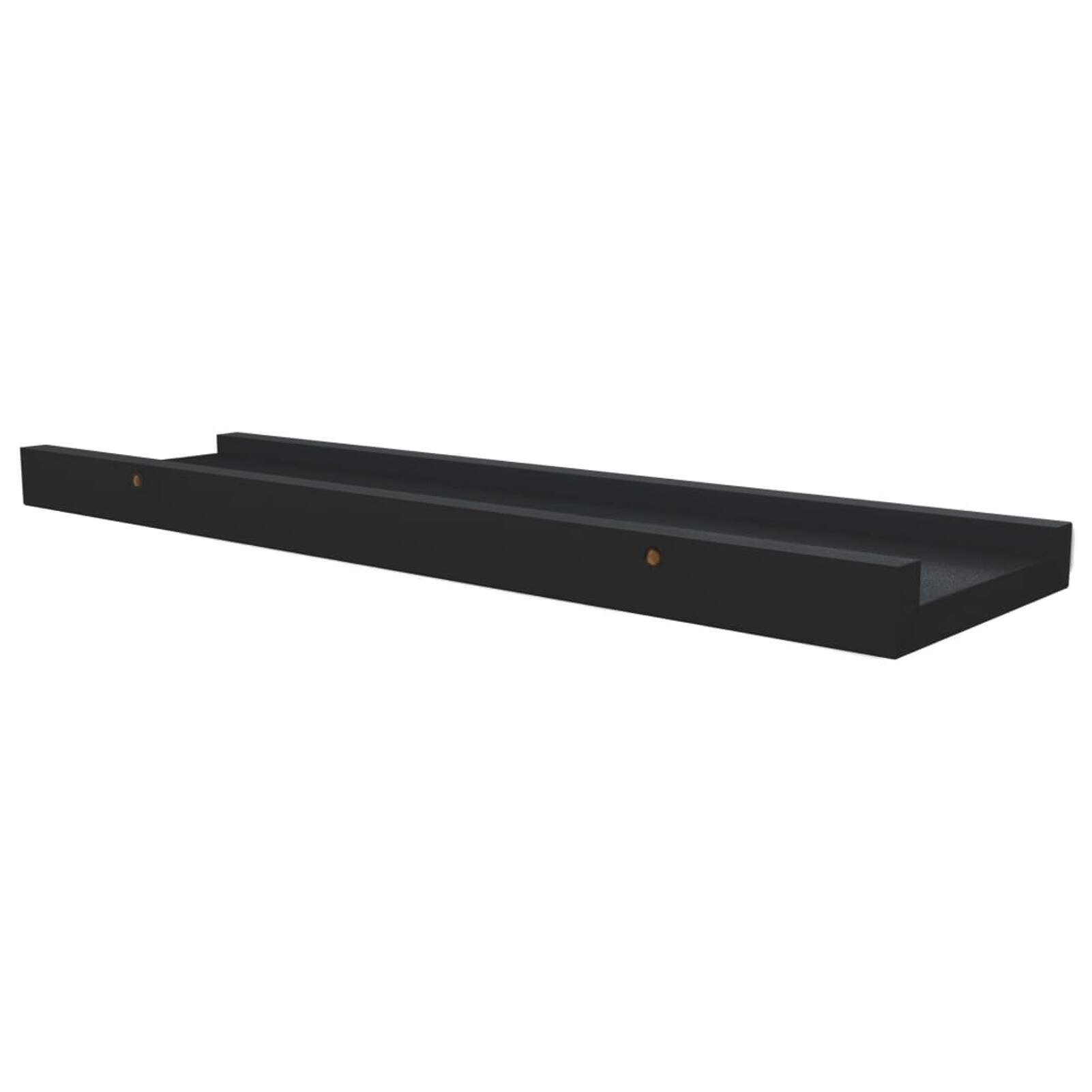 Picture Frame Ledge Shelves 2 pcs Black 15.7"x3.5"x1.2" MDF
