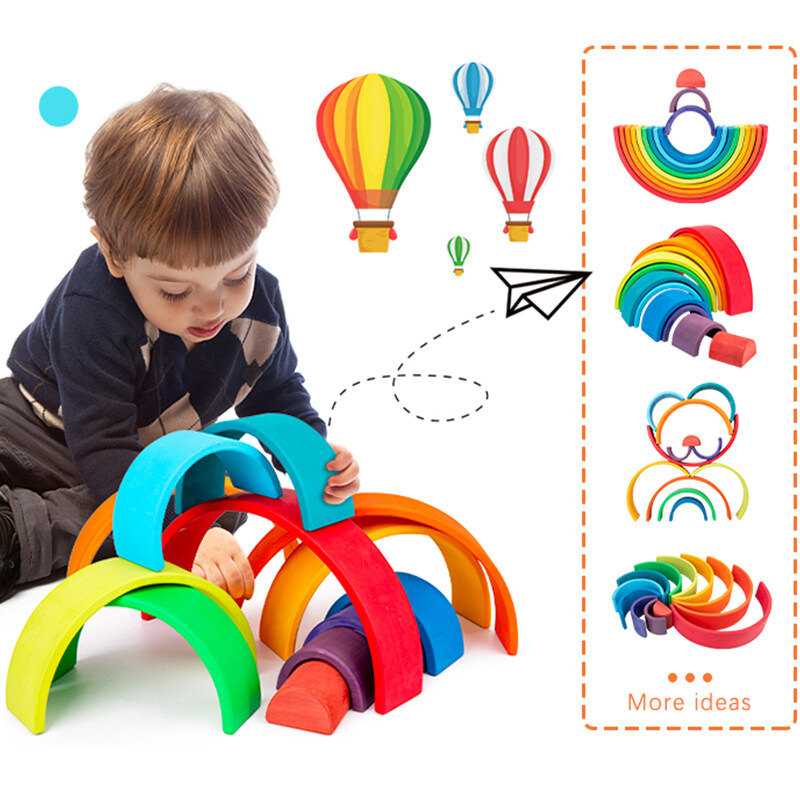 colorful montessori wooden toys for babies