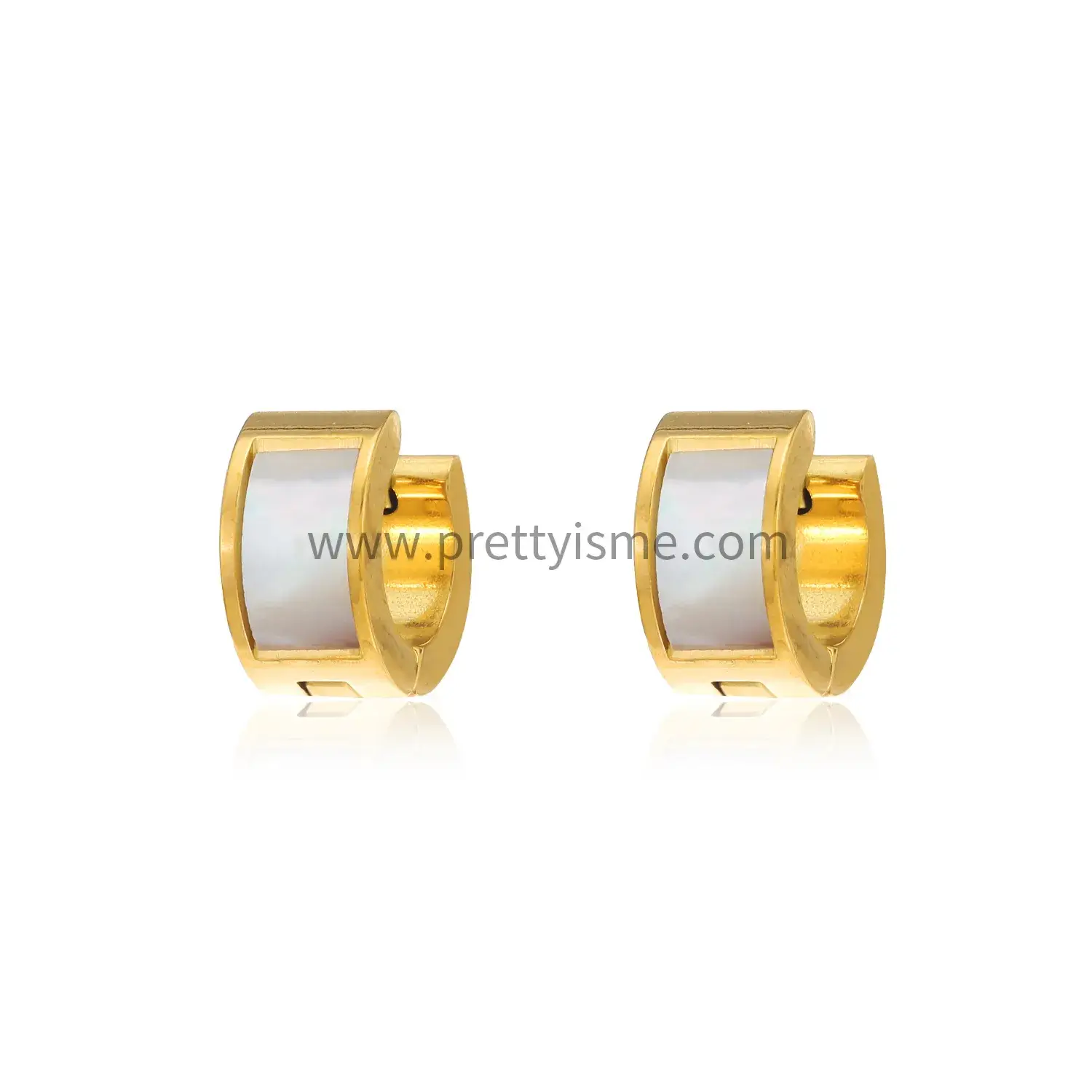 Half Ring Stainless Steel Gold Plated 18k Earrings Thick Metal Stud Earrings (5).webp