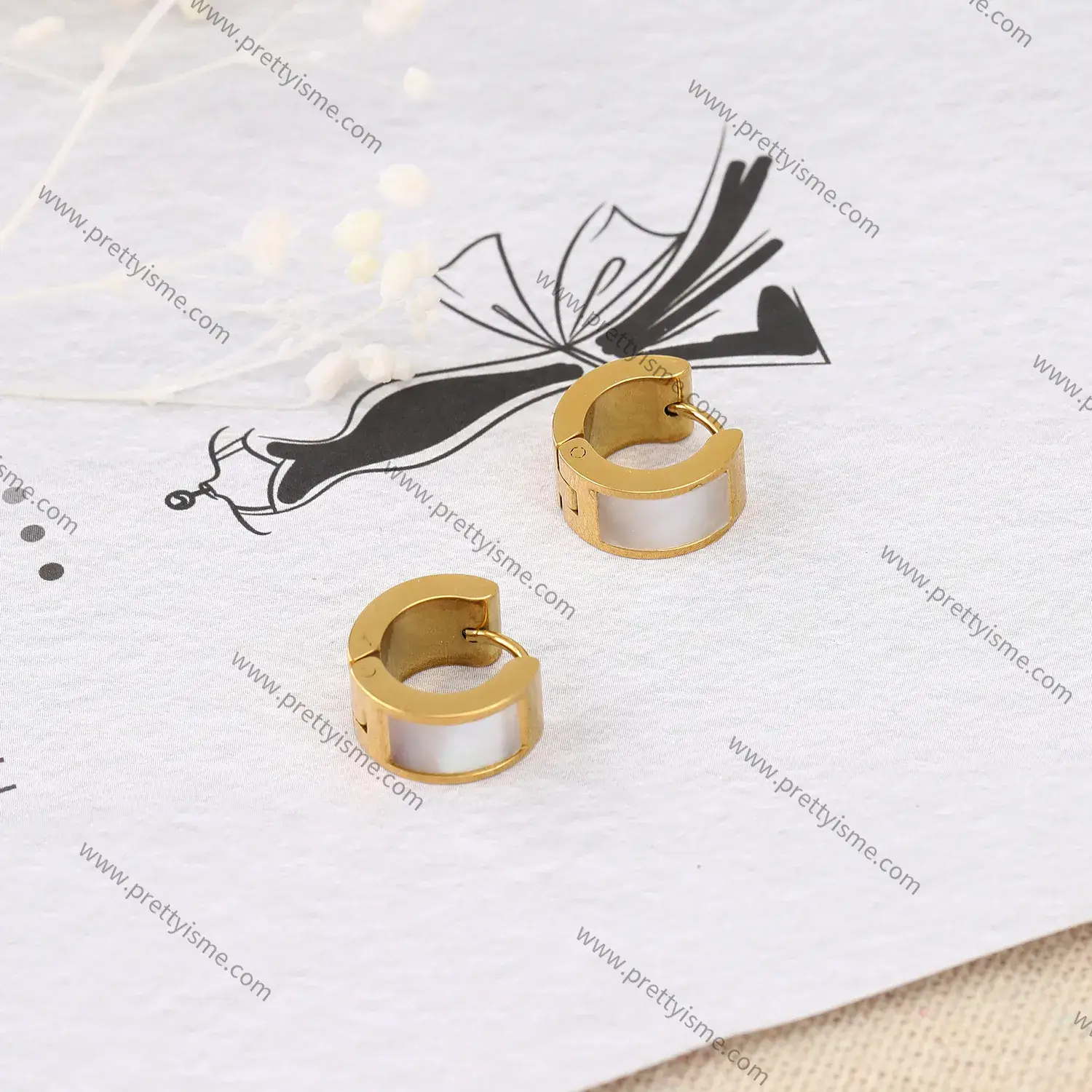Half Ring Stainless Steel Gold Plated 18k Earrings Thick Metal Stud Earrings (2).webp