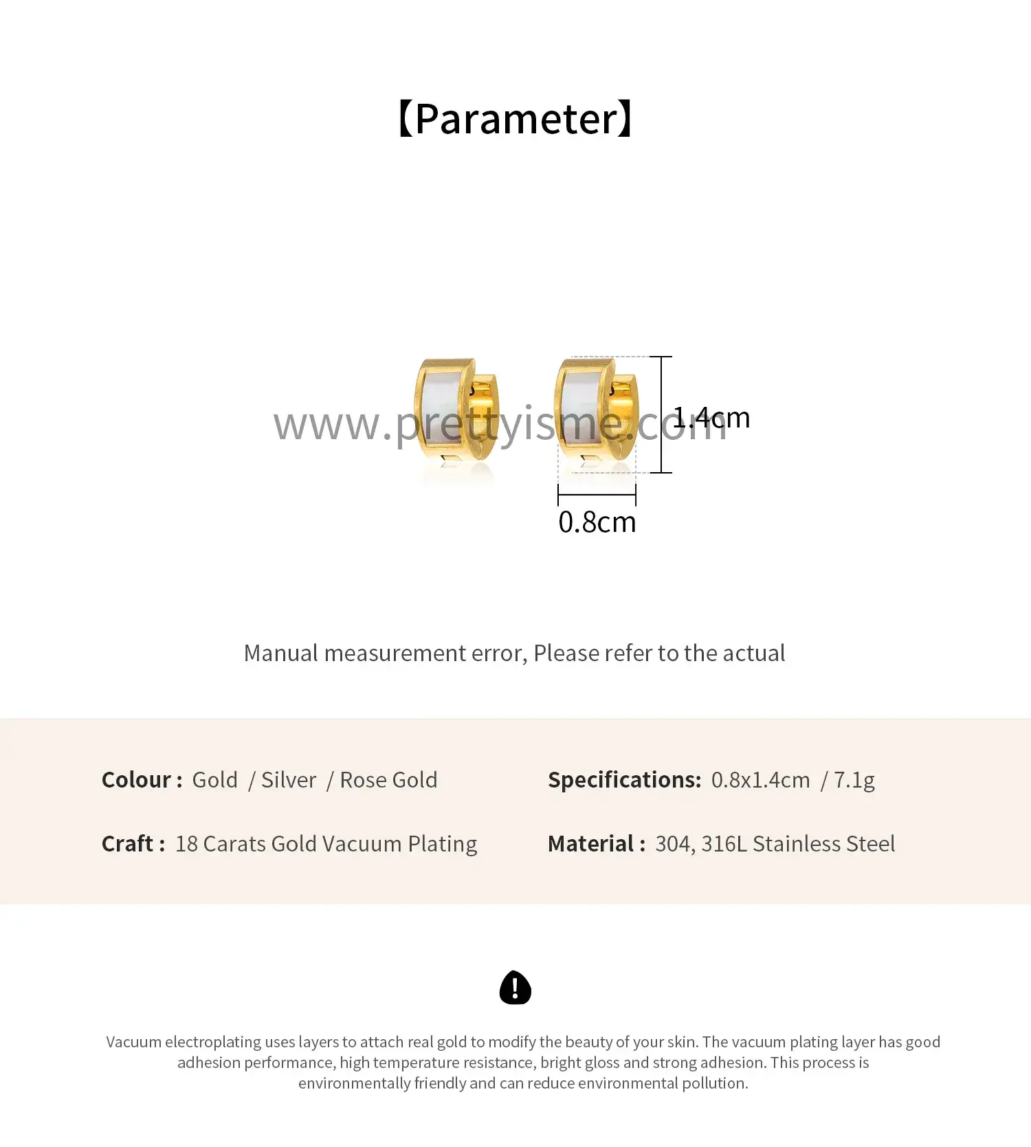Half Ring Stainless Steel Gold Plated 18k Earrings Thick Metal Stud Earrings (6).webp