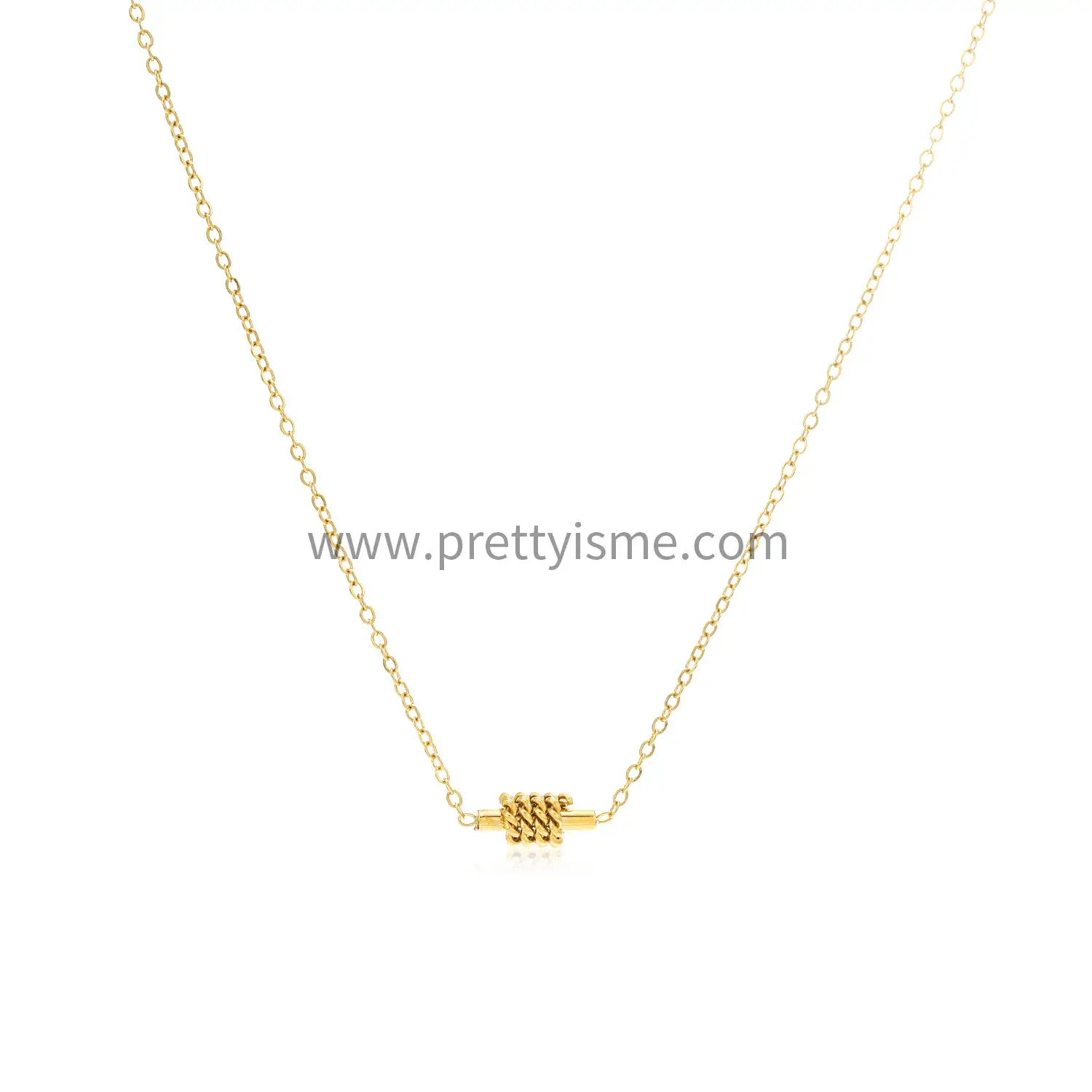 Minimalist Thin Stainless Steel 18k Gold Plated Necklace with Multiple Small Rings (5).webp