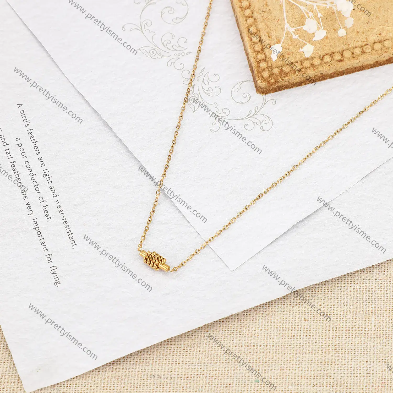 Minimalist Thin Stainless Steel 18k Gold Plated Necklace with Multiple Small Rings (3).webp