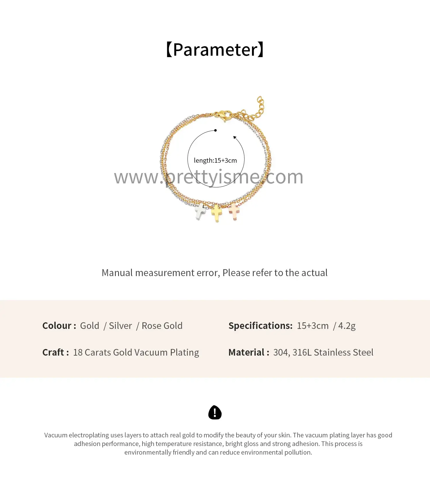 Three-layer stainless steel 18k gold-plated bracelet three-color simple and versatile bracelet (8).webp