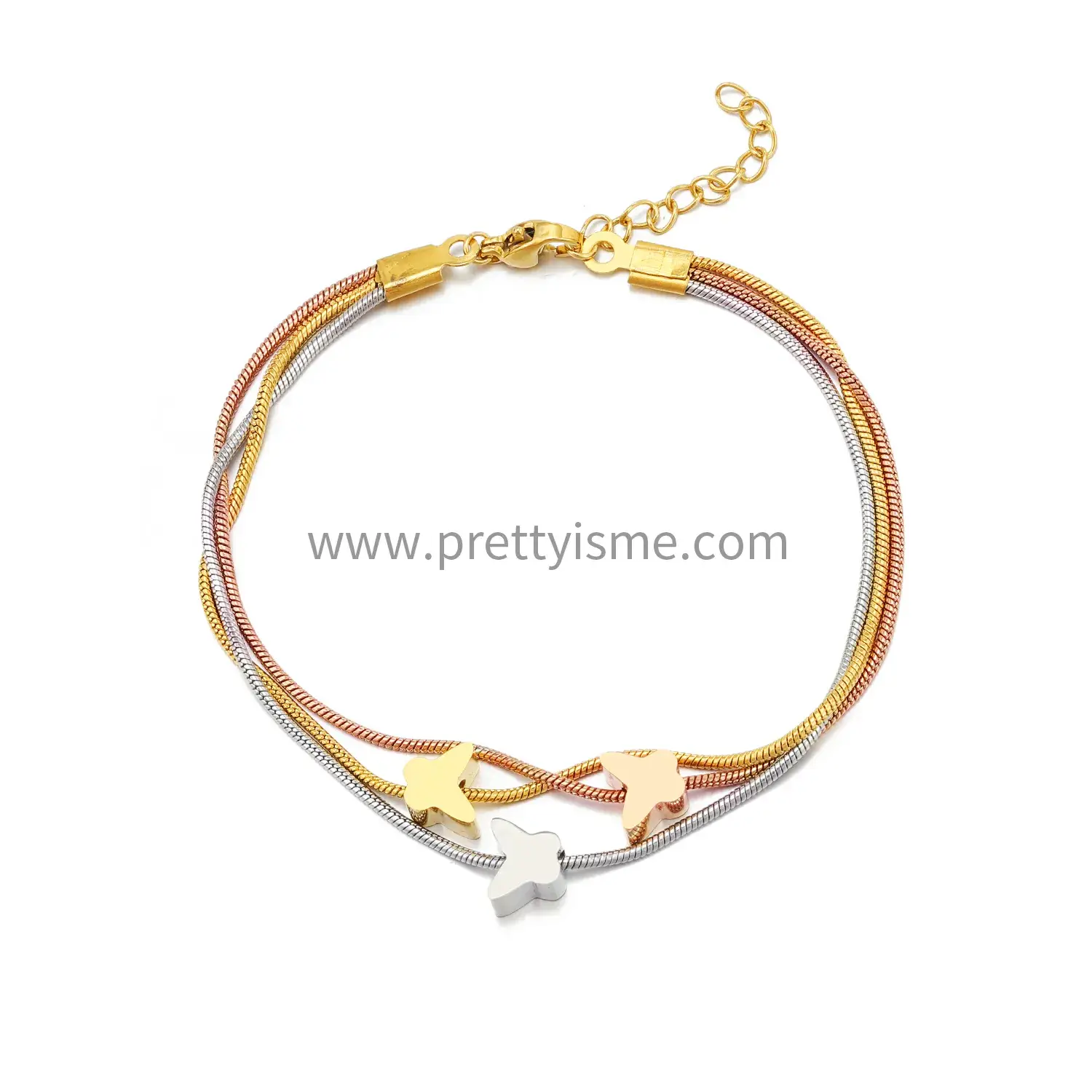 Three-layer stainless steel 18k gold-plated bracelet three-color simple and versatile bracelet (6).webp