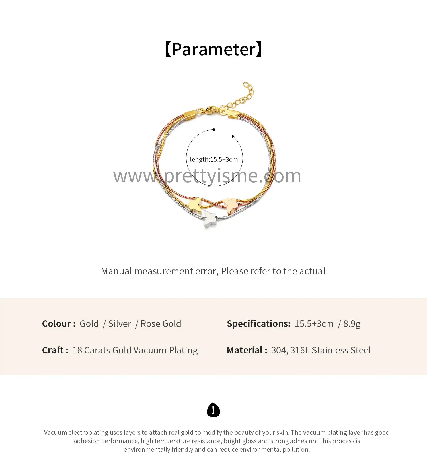 Three-layer stainless steel 18k gold-plated bracelet three-color simple and versatile bracelet (9).webp