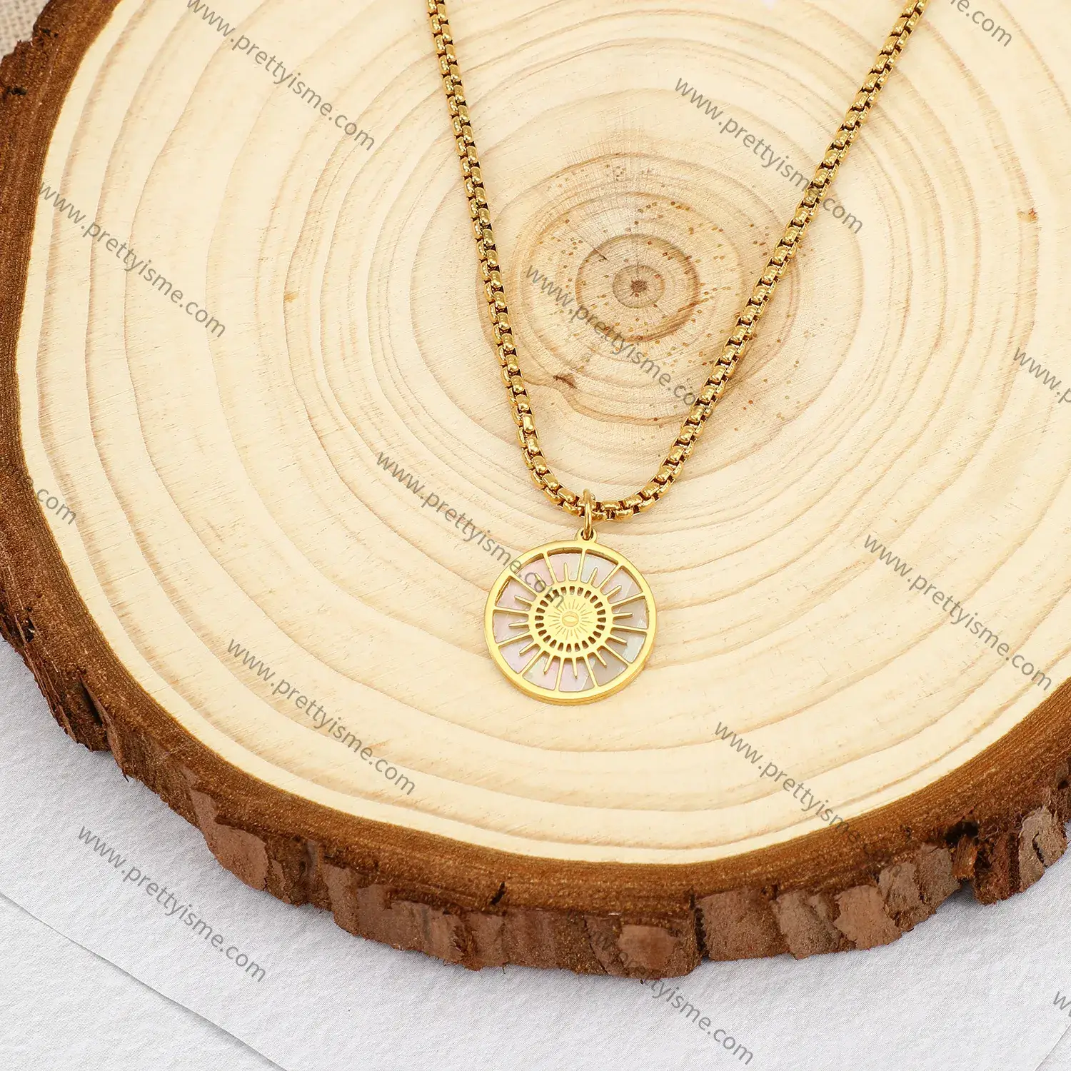 Simple Classic Stainless Steel 18k Gold Plated Thin Necklace with Delicate Pendant (4).webp