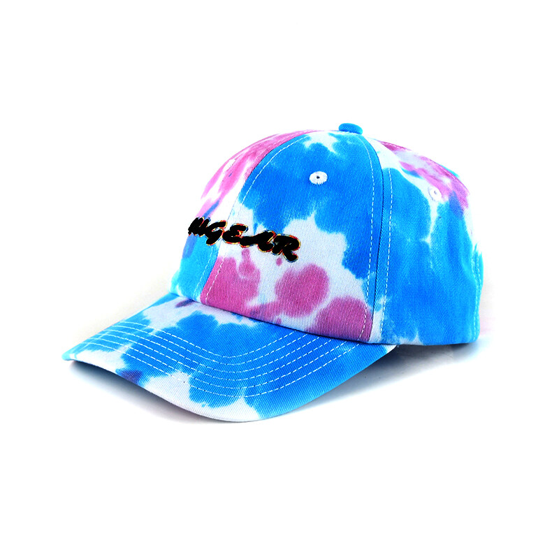 Wholesale blue, pink and white six panel dad hat