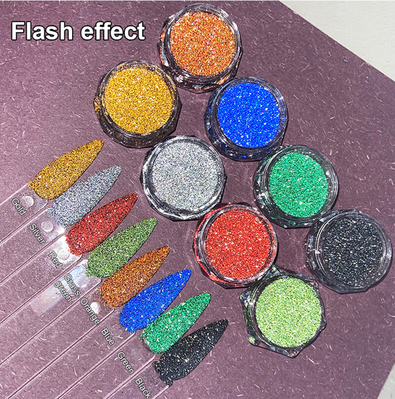 Wholesale Non Toxic Holographic Super Glitter Powder Colorful Flash Effece Nail Acrylic Powder For Nail Salon