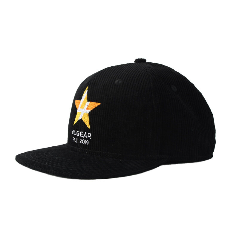 Buy classical black fitted hat with star