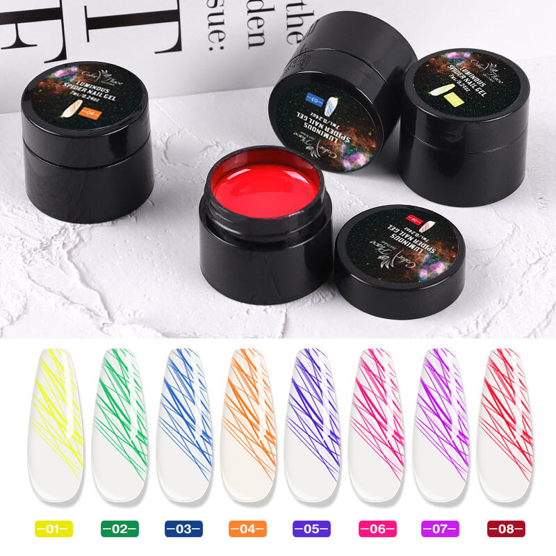 Hot Sale Luminous Nail Art Product Set DIY Drawing Luminescent Fashion Spider Color Nail Gel Polish For Salon