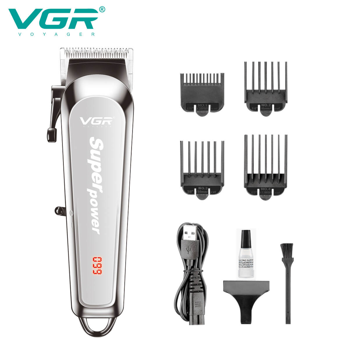 Professional Electric Men Hair Clipper, Cordless Quiet Hair Clippers