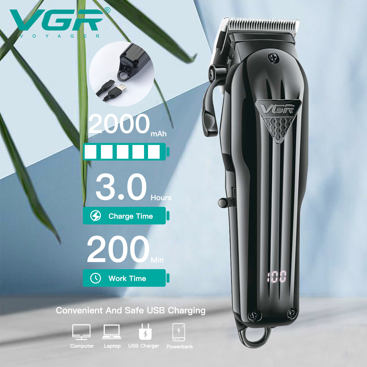 Wholesale Professional Hair Clipper Trimmer,Small Rechargeable Hair Clippers Factory,Quiet Cordless Hair Clippers For Sale