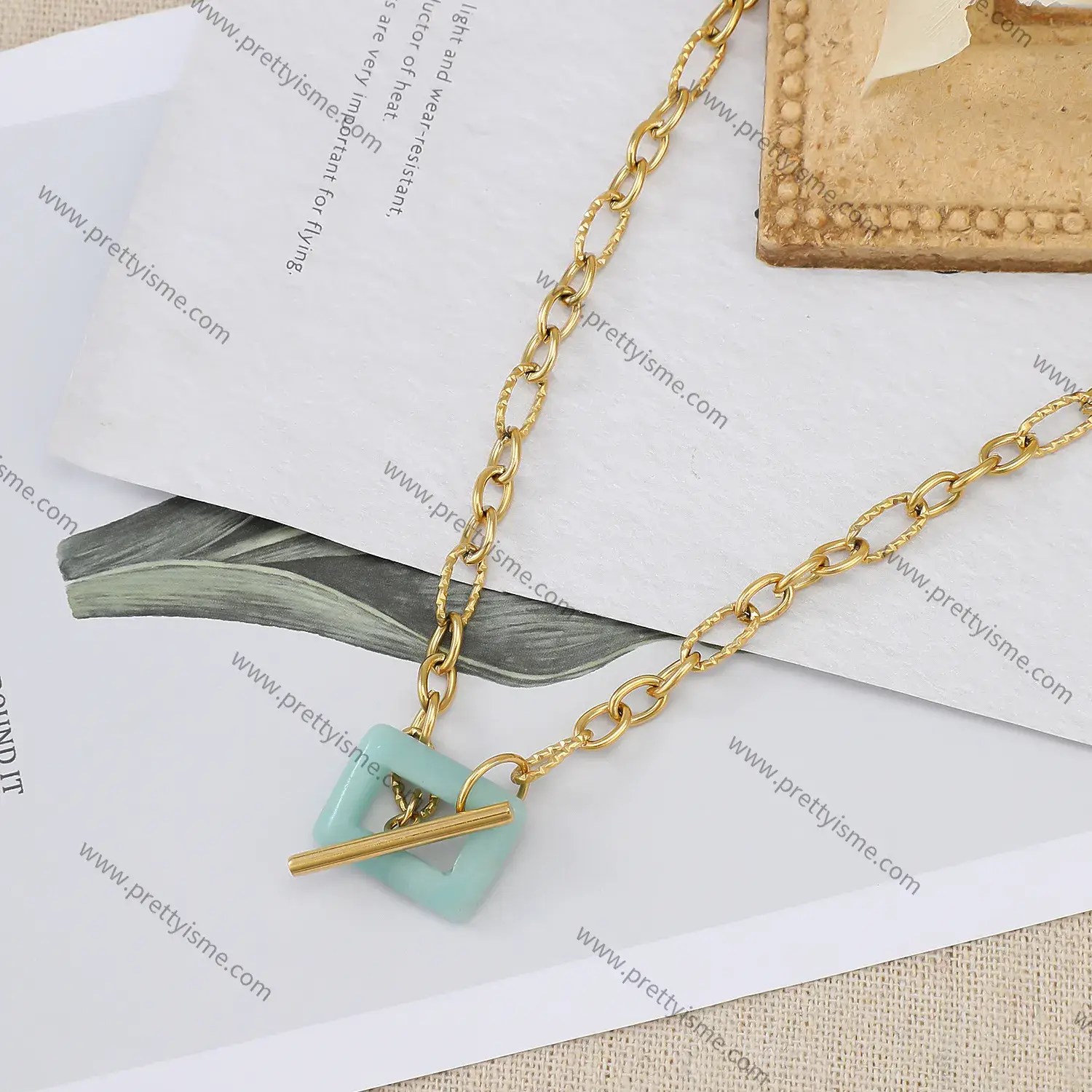 Pretty is me Collection Stainless Steel With Resin Clasp Water proof Chic Style Trendy Necklace (2).webp