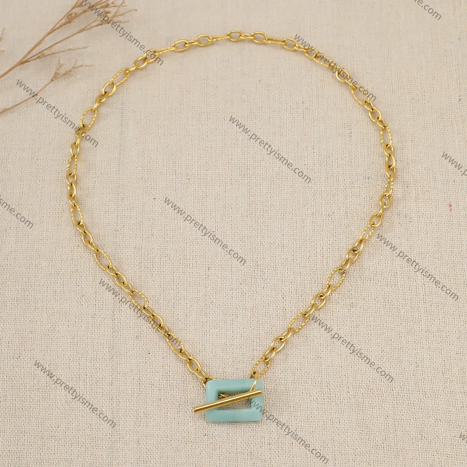 Pretty is me Collection Stainless Steel With Resin Clasp Water proof Chic Style Trendy Necklace (1).webp