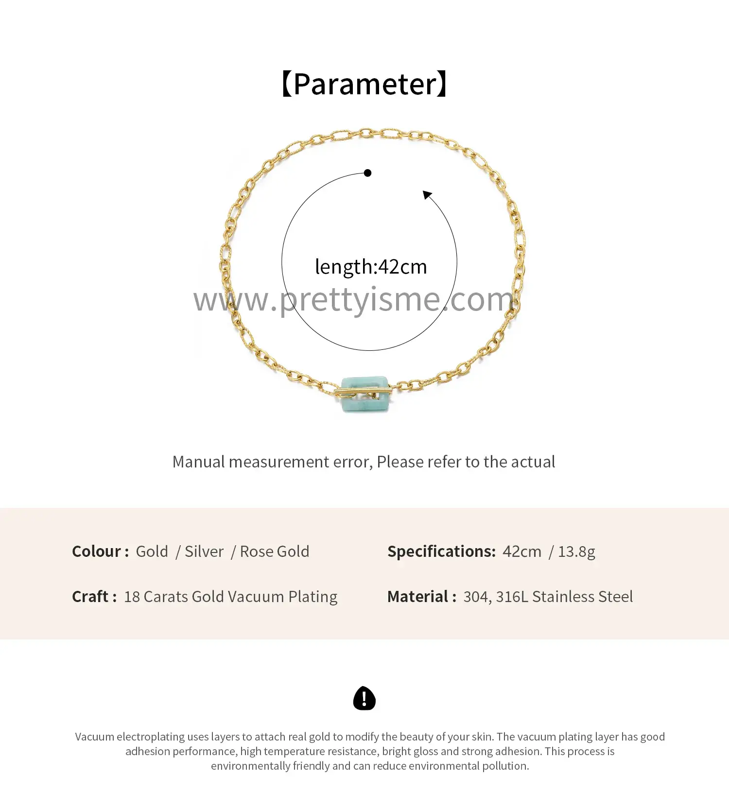 Pretty is me Collection Stainless Steel With Resin Clasp Water proof Chic Style Trendy Necklace (6).webp
