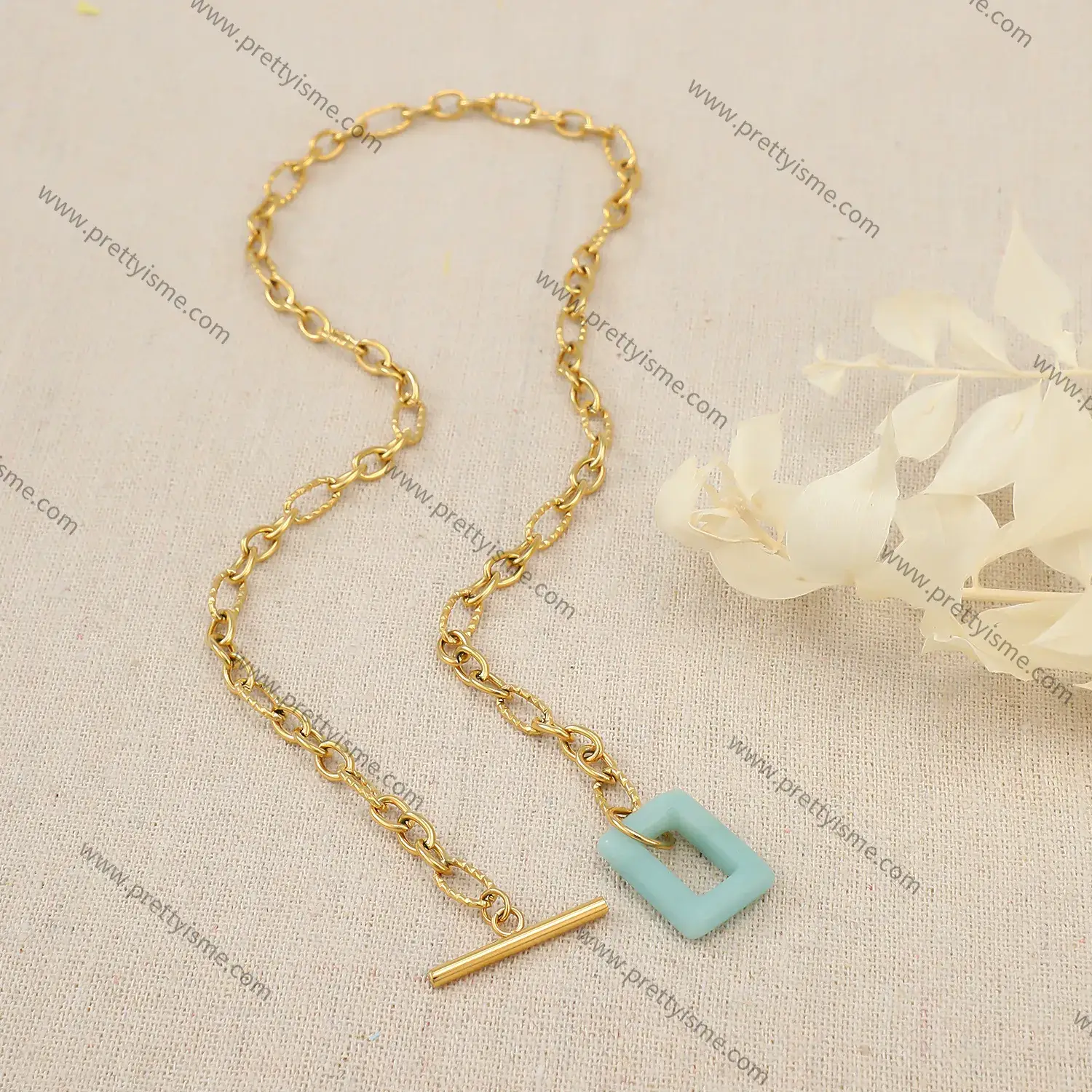 Pretty is me Collection Stainless Steel With Resin Clasp Water proof Chic Style Trendy Necklace (4).webp