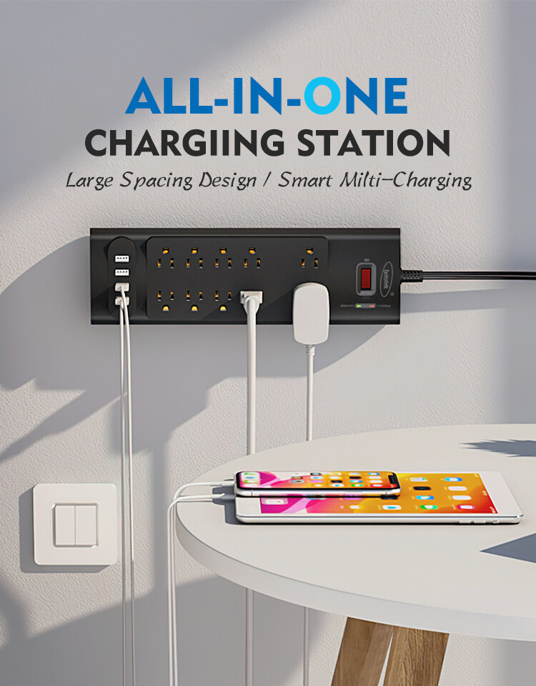China Power Strip, Wholesale AC Adapter,Custom Charging Station, Power Cord factory