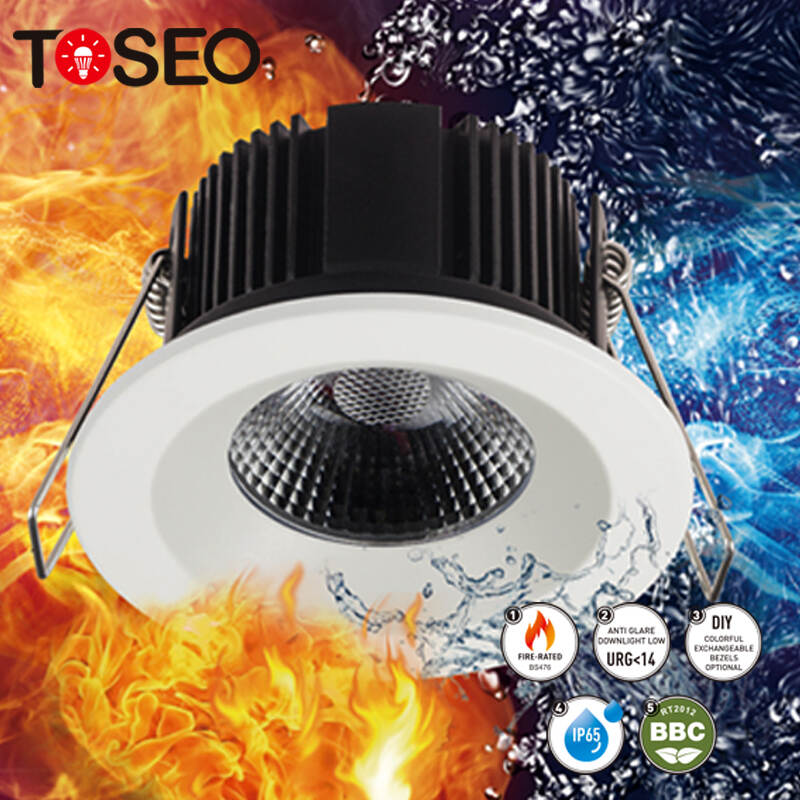 IP65 Waterproof Bathroom Light Fire-rated Recessed 10W COB Led Downlight