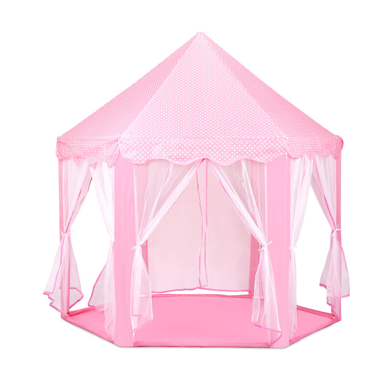 Kids Play Tent House Pink and Blue Hexagon Princess Castle House Kids Play Tent Children's Tent